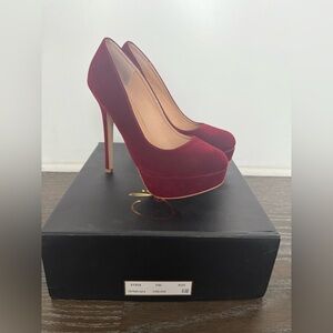 Colin Stewart Oxblood Red Maroon Suede Heels